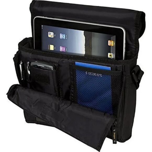 Targus CityGear Laptop Messenger Shoulder Bag Black Nylon Travel Utility Durable - Picture 5 of 13